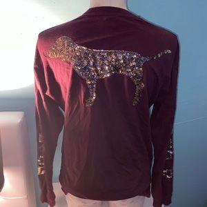 Victoria Secret Pink Sequin Dog Long Sleeve